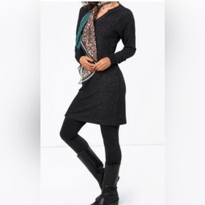 Cabi 3829 Melange Marled Knit Sweater Dress Tunic Charcoal Size Small